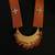 Orange handloom fabric long necklace set