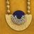 Royal blue pearl and wooden beaded long necklace