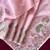 Pink pure loom tussar with all over forest style hand embroidery