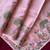 Pink pure loom tussar with all over forest style hand embroidery