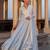 Designer blue pure cotton angrakha anarkali with foil mirror and thread embroidery work