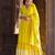 Radiant yellow angrakha anarkali in pure cotton with intricate thread and mirror embroidery