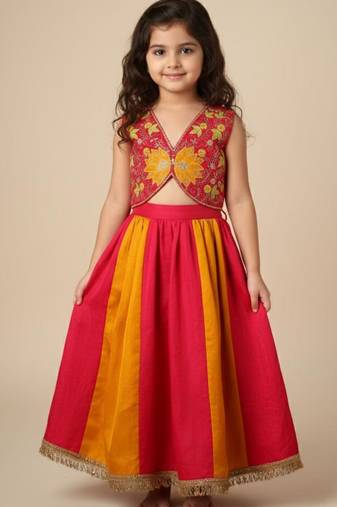 Silk top & lehenga