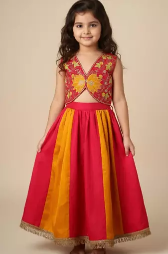 Silk top & lehenga