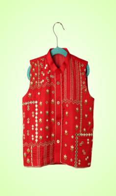 Silk & cotton satin kurta pyjama jacket 3