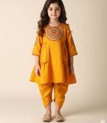 Silk anarkali top with silk dhoti