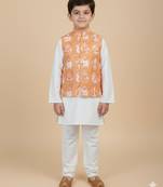Silk & cotton satin kurta pyjama jacket