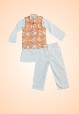 Silk & cotton satin kurta pyjama jacket 2