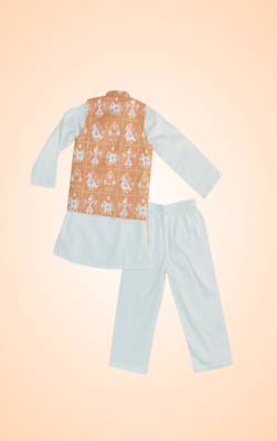 Silk & cotton satin kurta pyjama jacket 3