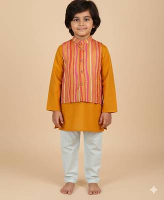 Modal satin & cotton satin kurta pyjama jacket 1