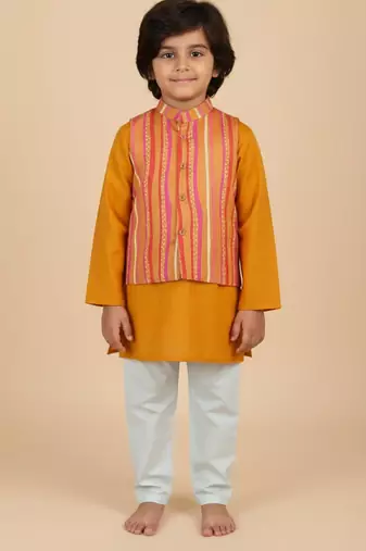 Modal satin & cotton satin kurta pyjama jacket