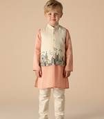 Silk & cotton satin kurta pyjama jacket
