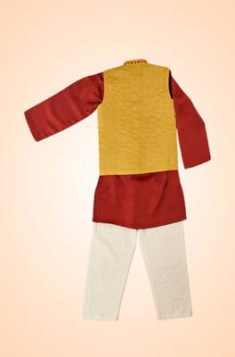 Silk & cotton satin kurta pyjama jacket 3