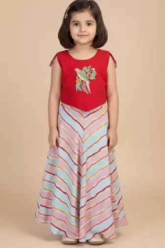 Silk & muslin top & sharara sharara