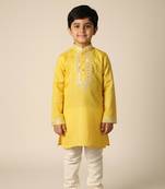 Silk & cotton satin kurta pyjama