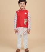 Silk, muslin & cotton satin kurta, pyjama, jacket