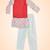 Silk, muslin & cotton satin kurta, pyjama, jacket