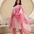 women's pure cotton embroidery work floral printed kurta pant with dupatta set