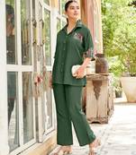 Women Visocs Weaving Thread & Handwork Co-ord Set