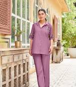 Women Visocs Weaving Thread & Handwork Co-ord Set