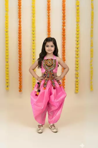 Aglare Dhoti Top top and pant set for babygirl,girls small girls,kids cord set.Saga Pink