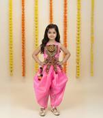Aglare Dhoti Top top and pant set for babygirl,girls small girls,kids cord set.Saga Pink