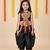 girls black silk dhoti set with aari embroidery work