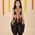 girls black silk dhoti set with aari embroidery work