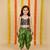 GREEN BLACK Girls's indowestern dhoti suit,salwar suit sets