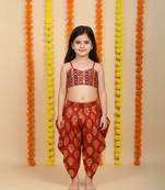 multicolor embroidered cotton stitched kids salwar suits