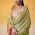 Olive tissue silk with beautiful tussle on pallu casual & office wear saree