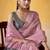 Onion pink tissue silk with beautiful tussle on pallu casual & office wear saree