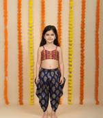 multicolor embroidered cotton stitched kids salwar suits