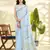 Sky blue linen beautiful tussle on pallu casual wear saree