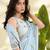 Sky blue linen beautiful tussle on pallu casual wear saree
