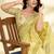 Lemon linen beautiful tussle on pallu casual wear saree