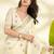 Off-white linen beautiful tussle on pallu casual wear saree