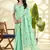 Turquoise  linen beautiful tussle on pallu casual wear saree