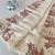 White crush silk saree with all over embroidery design and cut work design
