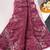 Dark wine crush silk saree with all over embroidery design and cut work design