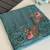 Sky blue crush silk saree with all over embroidery design and cut work design