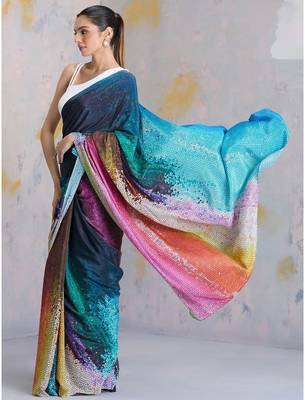 Multicolor saree New Arrival  Satin Splendor Collection  3