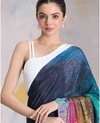 Multicolor saree New Arrival  Satin Splendor Collection  4