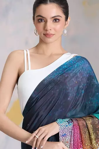 Multicolor saree New Arrival  Satin Splendor Collection 