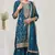 Teal blue embroidered vichitra stitched pakistani salwar suit