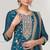 Teal blue embroidered vichitra semi-stitched pakistani salwar suit