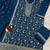 Teal blue embroidered vichitra semi-stitched pakistani salwar suit