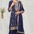 Navy blue embroidered vichitra semi-stitched pakistani salwar suit