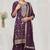 Purple embroidered vichitra semi-stitched pakistani salwar suit