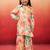 Vastramay girls' cream cotton kurta with palazzo set - navratri collection